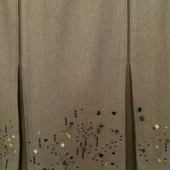 Loft Camel Wool Blend Skirt With Embellishments - Picture 5 of 8